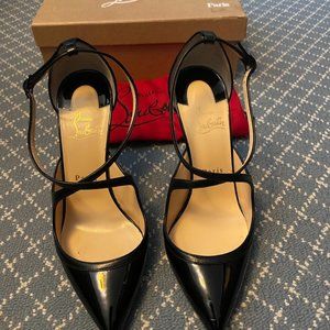 Christian Louboutin Black Crissos 100 Patent/Nappa-shiny Pumps 38 1/2 (US 8)